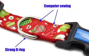 img 1 attached to 🎄 Adjustable Nylon Dog Collar with Christmas/Winter Theme by BIG SMILE PAW