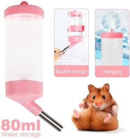 img 1 attached to 🐹 Small Animal Hamster Exercise Ball 6 Inch - Hamster Wheel for Running + 3-in-1 Hanging Water Feeding Bottles with Auto Dispenser - Hamster Hideout + Waterer for Hamsters and Rats