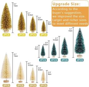 img 3 attached to 🎄 OurWarm 24Pcs Artificial Frosted Sisal Christmas Tree: DIY Crafts Mini Pine Tree for Table Top Decor, Winter Ornaments - Green, Gold, Ivory