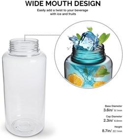 img 1 attached to Maars Tritan Wide Mouth 34 oz. BPA-Free Sports Water Bottle - Clear: Reliable Hydration Companion (1 Pack)