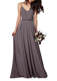 img 3 attached to EverLove Spaghetti Chiffon Bridesmaid Dresses Women's Clothing