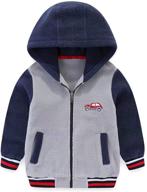 🧥 cozy boys fleece hooded jacket: ideal for spring, fall, and winter - car seat hoodie outfit 2-10y logo