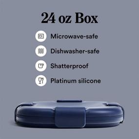 img 1 attached to 🥪 Stojo Collapsible Sandwich Box - Denim Blue, 24oz - Reusable Food Storage Container - Travel Silicone Bowl for Hot and Cold Food - Meal Prep, Lunch, Camping, Hiking - Dishwasher Safe