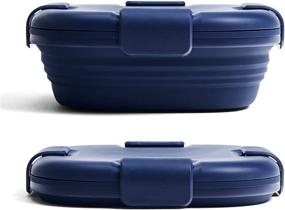 img 4 attached to 🥪 Stojo Collapsible Sandwich Box - Denim Blue, 24oz - Reusable Food Storage Container - Travel Silicone Bowl for Hot and Cold Food - Meal Prep, Lunch, Camping, Hiking - Dishwasher Safe