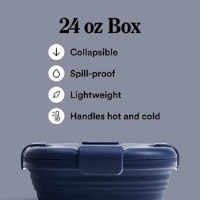 img 2 attached to 🥪 Stojo Collapsible Sandwich Box - Denim Blue, 24oz - Reusable Food Storage Container - Travel Silicone Bowl for Hot and Cold Food - Meal Prep, Lunch, Camping, Hiking - Dishwasher Safe