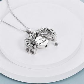 img 2 attached to Sterling Sunflower Necklace: Radiate Eternal Sunshine with Exquisite Cremation Jewelry for Girls