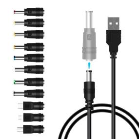 img 4 attached to Универсальный USB-кабель LANMU для питания от DC 5V с 11 разъемами - кабель для зарядки различных устройств (5,5x2,1 мм, Type-C, Micro USB, Mini USB)