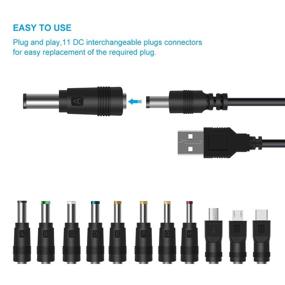 img 2 attached to Универсальный USB-кабель LANMU для питания от DC 5V с 11 разъемами - кабель для зарядки различных устройств (5,5x2,1 мм, Type-C, Micro USB, Mini USB)