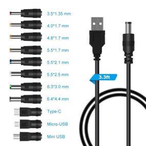 img 3 attached to Универсальный USB-кабель LANMU для питания от DC 5V с 11 разъемами - кабель для зарядки различных устройств (5,5x2,1 мм, Type-C, Micro USB, Mini USB)