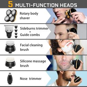 img 3 attached to 🪒 SEFON Electric Shavers for Men Bald Head - 5-in-1 5D Haircut Kit with USB Rechargeable, LED Display, and Waterproof Design