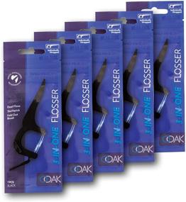 img 4 attached to 🦷 Get Cleaner Teeth with the OOAK 3-in-one Flosser, 5 Packs of 7pcs Pack - Black