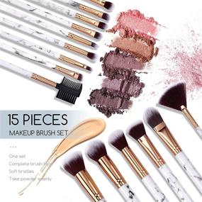 img 3 attached to 💄 Ruesious 17-Piece Makeup Brush Set with Bag – High-Quality Synthetic Brushes for Foundation, Powder, Concealers, Blending Eye Shadows – Complete Face Makeup Brushes Kit