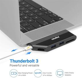 img 2 attached to 🔌 Atolla USB C Hub: Мультипортовый адаптер для MacBook Pro/Air 2020/2019/2018 с 4K HDMI, Thunderbolt 3, 100W подачей питания, USB 3.0, SD/TF картридером