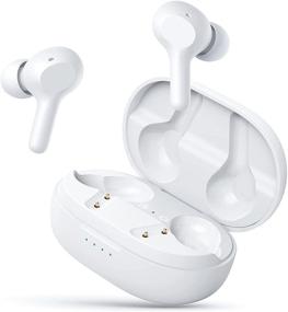 img 4 attached to 🎧 QHQO Wireless Earbuds: Waterproof Mini Bluetooth Earbuds with Touch Control, Deep Bass Sound - White