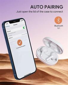 img 2 attached to 🎧 QHQO Wireless Earbuds: Waterproof Mini Bluetooth Earbuds with Touch Control, Deep Bass Sound - White