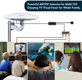 img 1 attached to 📡 Antop Outdoor HDTV Antenna - Omni-Directional Reception, 36 Degrees, 65 Miles Range with Amplifier Booster and 4G LTE Filter, Waterproof, Anti-UV - Easy Install for Outdoor, Attic, and RV Use (PL-)