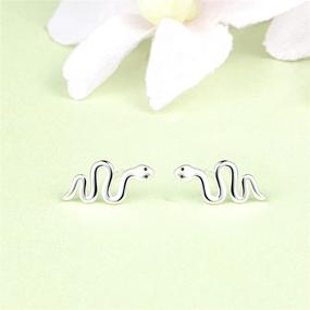 img 1 attached to 🐍 Dainty QYYGYLLR Tiny Snake Stud Earrings: Charming Animal Ear Studs for Women & Girls; Perfect Christmas or Valentine's Gift!