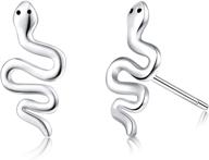 🐍 dainty qyygyllr tiny snake stud earrings: charming animal ear studs for women & girls; perfect christmas or valentine's gift! logo