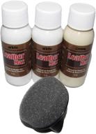 revive your leather: leather max quick blend refinish and repair kit for couches, furniture, car seats, jackets, sofa, boots | 3 color shades | restore, recolor, and repair leather, vinyl bonded and more (white mix) logo