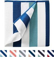 🏖️ 630 gsm marine blue and sea glass cabana beach towel - 70” x 35” by laguna beach textile co logo
