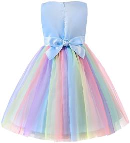 img 3 attached to Uhnice Little Girl's Rainbow Wedding 🌈 Party Dress: Sleeveless Tulle with 3D Flower Embellishments