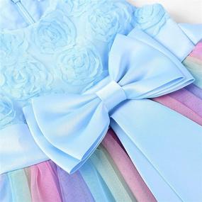 img 1 attached to Uhnice Little Girl's Rainbow Wedding 🌈 Party Dress: Sleeveless Tulle with 3D Flower Embellishments