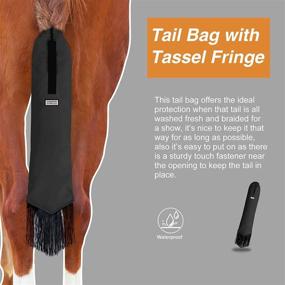 img 2 attached to Harrison Howard Horse Tail Bag with Fringe: Enhance Your Horse's Tail Care Routine