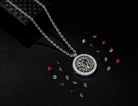 img 3 attached to Cloris Tautou Tree of Life Necklace with Engraved Message and 24 Birthstones: Express Love with Elegance