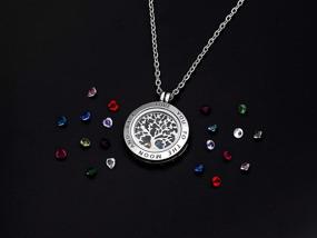img 2 attached to Cloris Tautou Tree of Life Necklace with Engraved Message and 24 Birthstones: Express Love with Elegance