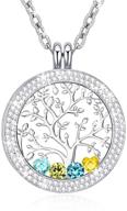 cloris tautou tree of life necklace with engraved message and 24 birthstones: express love with elegance logo