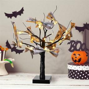 img 2 attached to 🌳 LED Birch Twig Tree Money Holder: Tabletop Display for Christmas, Wedding, Birthday - 12 Clips & USB Cables Included (Black)