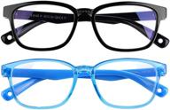 👓 dgege blue light blocking glasses for kids girls boys: 2 pack for ultimate eye protection in black/blue shades logo