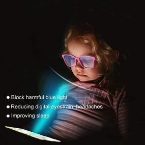 img 2 attached to 👓 DGege Blue Light Blocking Glasses for Kids Girls Boys: 2 Pack for Ultimate Eye Protection in Black/Blue Shades