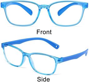 img 1 attached to 👓 DGege Blue Light Blocking Glasses for Kids Girls Boys: 2 Pack for Ultimate Eye Protection in Black/Blue Shades