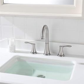 img 1 attached to 🚰 PARLOS Demeter 13651: Brushed Nickel Widespread Double Handle Bathroom Faucet with Metal Pop Up Drain and cUPC Supply Lines