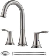 🚰 parlos demeter 13651: brushed nickel widespread double handle bathroom faucet with metal pop up drain and cupc supply lines logo