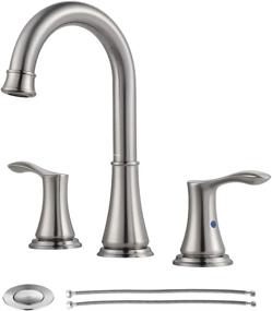 img 4 attached to 🚰 PARLOS Demeter 13651: Brushed Nickel Widespread Double Handle Bathroom Faucet with Metal Pop Up Drain and cUPC Supply Lines