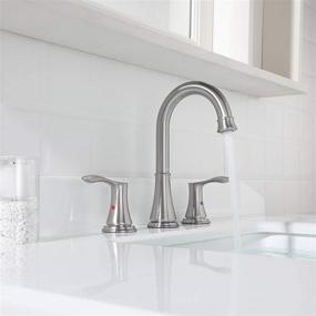 img 2 attached to 🚰 PARLOS Demeter 13651: Brushed Nickel Widespread Double Handle Bathroom Faucet with Metal Pop Up Drain and cUPC Supply Lines