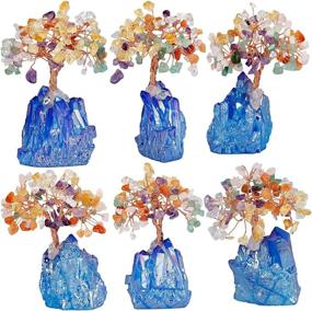 img 2 attached to SUNYIK Multicolor Crystal Money Tree: Stunning Bonsai Sculpture on Royal Blue Titanium Coated Crystal Cluster Base (2.3 Inches)