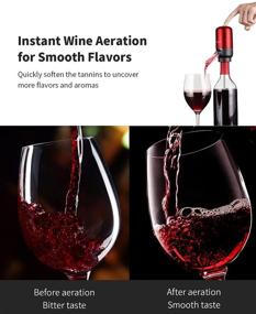 img 2 attached to 🍷 Foneta Electric Wine Aerator Pourer with Extendable Stainless Steel Tube - Automatic Wine Decanter and Dispenser Pump for Wine Lovers, Battery Powered (Red)