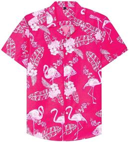 img 3 attached to 🌺 Flamingos Hawaiian Printed Tropical Men's Shirts: J VER's Vibrant Collection