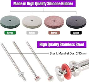 img 1 attached to 🎡 52-Piece Polishing Wheels Kit: 40 Mixed Lab Beauty Silicone Rubber Polishing Wheels (4 Colors) + 12 Mandrel Shank for Rotary Hand Pieces & Tools