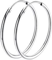 💎 endless sterling silver hoop earrings, polished round hoops for women - elegant gift jewelry for girls logo