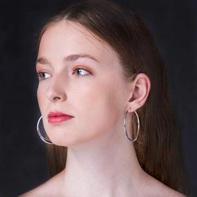 img 3 attached to 💎 Endless Sterling Silver Hoop Earrings, Polished Round Hoops for Women - Elegant Gift Jewelry for Girls