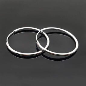 img 1 attached to 💎 Endless Sterling Silver Hoop Earrings, Polished Round Hoops for Women - Elegant Gift Jewelry for Girls