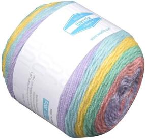 img 3 attached to 🧶 Wextile Acrylic Multicolor Self Striping Yarn - Big Cakes: A Wonderful Knitting Roll for Crochet & Knitting, 350 Meters 380 Yards per Ball (#15)