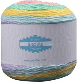 img 4 attached to 🧶 Wextile Acrylic Multicolor Self Striping Yarn - Big Cakes: A Wonderful Knitting Roll for Crochet & Knitting, 350 Meters 380 Yards per Ball (#15)