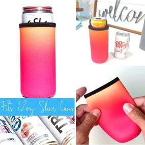 img 1 attached to 🍻 CANA CAPRI 6pk Summer Daze Slim Can Cooler - 12oz Tall Insulated Neoprene Can Sleeves - Ideal for White Claw, Truly, Slim Beer, Red Bull, Spiked Seltzer - Party Cooler for Birthdays, BBQs, and Outdoor Events