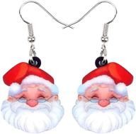 🎄 festive naewi acrylic sweet santa claus earrings: charming christmas jewelry for women and kids logo