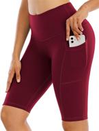 🩲 chrleisure high waisted yoga biker shorts for women: pockets, tummy control, & workout spandex shorts logo